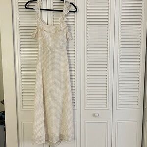 Lulu's Cream Checkered Maxi Dress